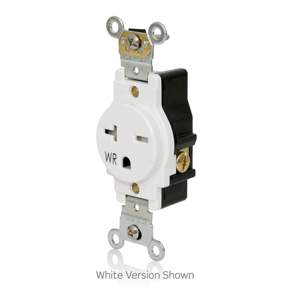 Weather- and Tamper-Resistant Single Receptacle, 15 Amp 250 Volt, Ivory