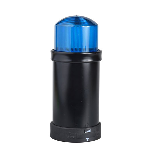 Indicator bank, Harmony XVB, illuminated unit, plastic, blue, 70mm, integral flash discharge tube, 10joule, 120V AC