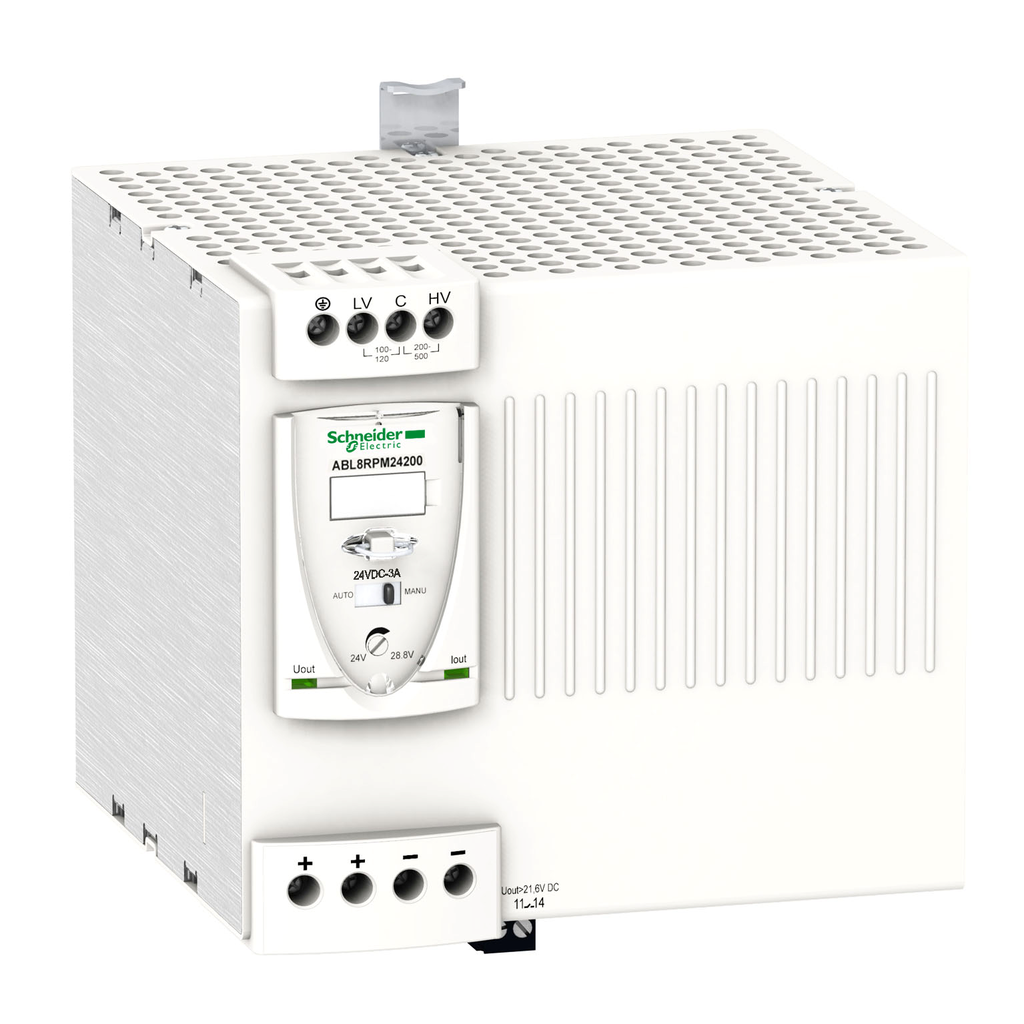 Regulated Switch Power Supply, 1 or 2-phase, 100..240V, 24V, 20 A