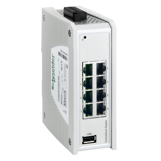 switch, Modicon Networking, premium unmanaged switch, 8 ports for copper