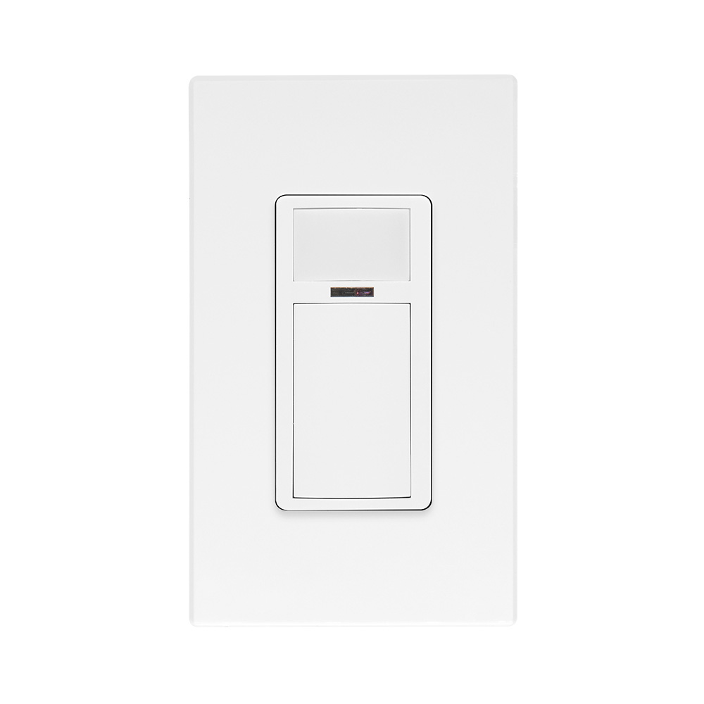 Smart Sensor, PIR, Antimicrobial, Wallbox Occupancy Sensor/Vacancy Sensor, App configurable, 120-277VAC, Commercial Grade, No Neutral Required, White