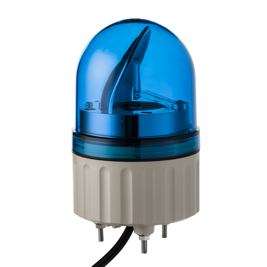 Prewired rotating mirror beacon, Harmony XVR, 84mm, blue, without buzzer, 24V AC/DC