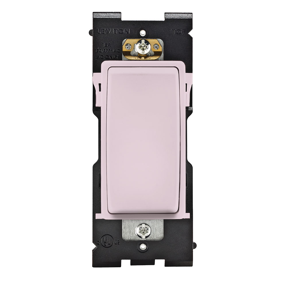 RENU 15 Amp Single Pole Switch, Fresh Pink Lemonade Leviton Renu Switch RE151-FP for Single Pole Applications, 15A-120/277VAC, in Fresh Pink Lemonade