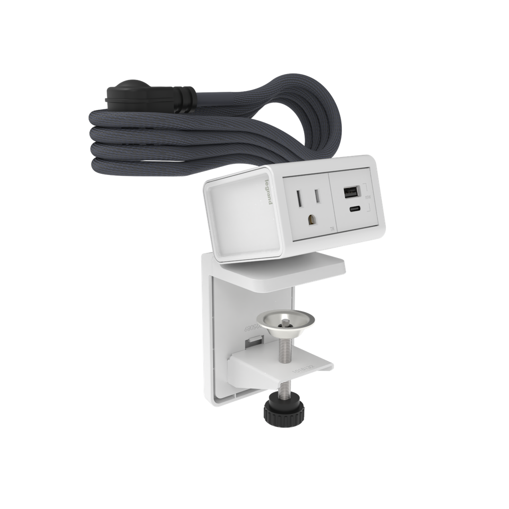 dash Desktop Power Center, 1 Outlet and 1 USB A/C, White