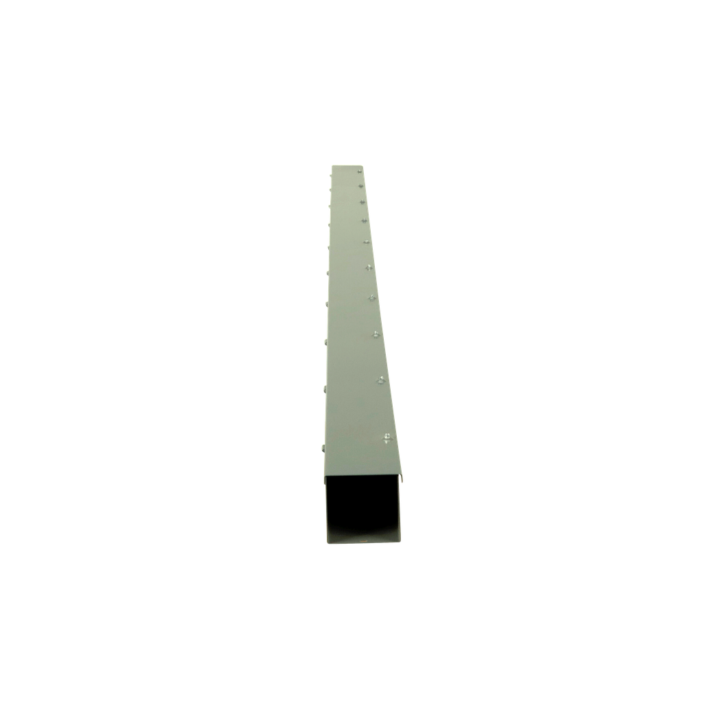 Wireway, Square-Duct, 4 inch by 4 inch, 10 feet long, with knock outs, hinged cover, N1 paint, NEMA 1