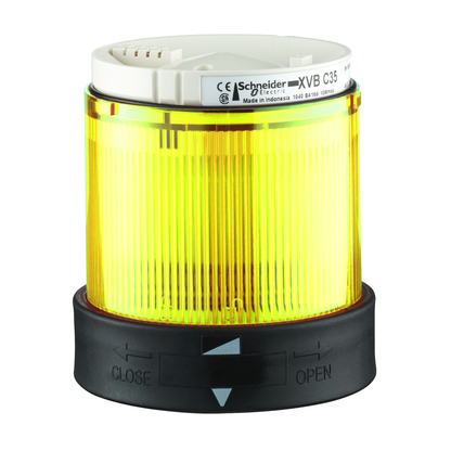 Indicator bank, Harmony XVB, illuminated unit, plastic, yellow, 70mm, steady, integral LED, 24V AC/DC