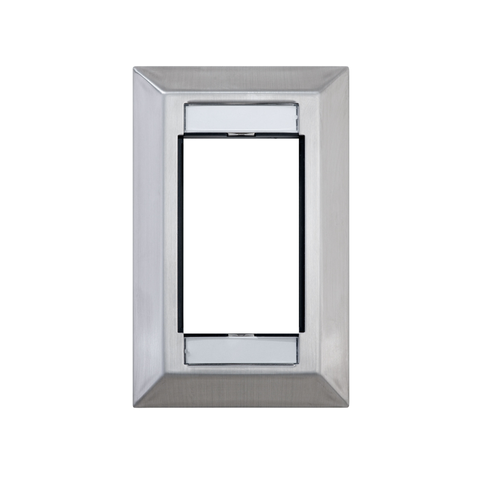 Single Gang MOS Wallplate with ID Windows, Stainless Steel