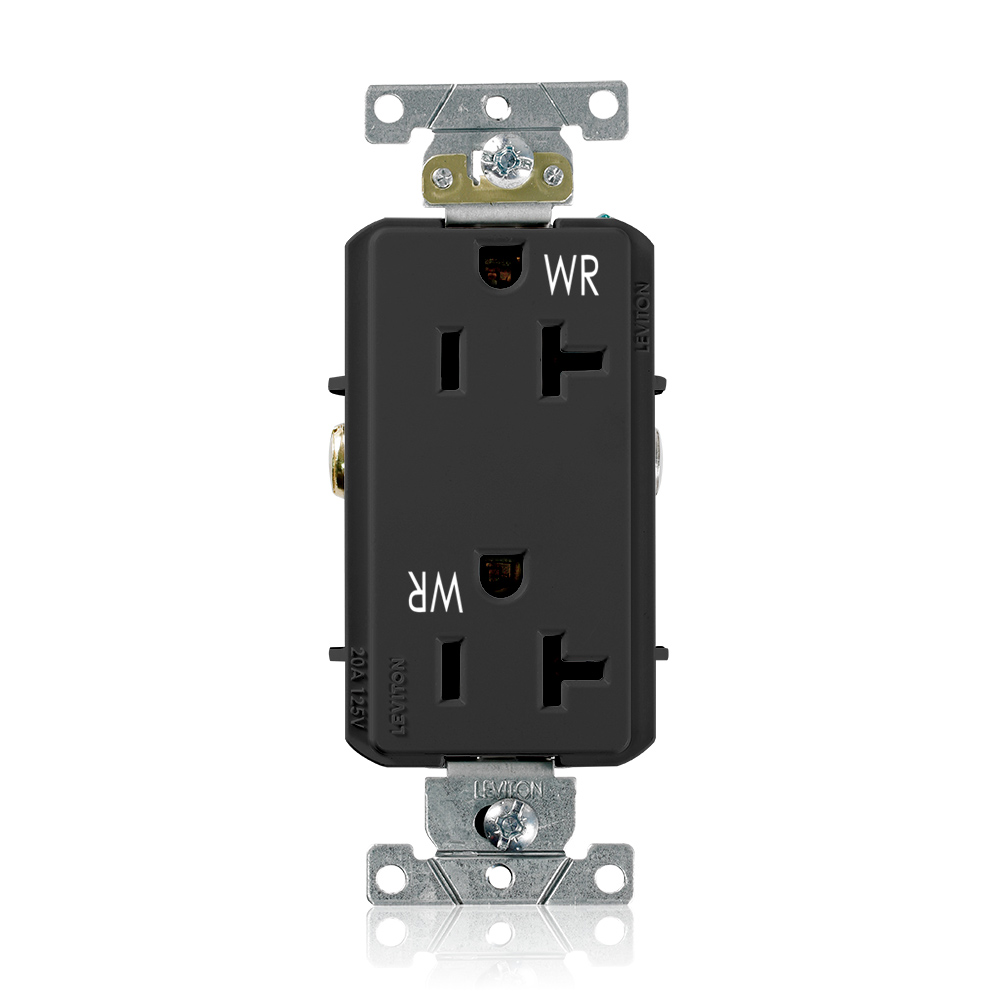 Weather-Resistant Decora Plus Receptacle, 20 Amp, 125 Volt