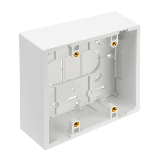 Surface-Mount Back Box, Dual Gang, 1.89" Box Depth, White