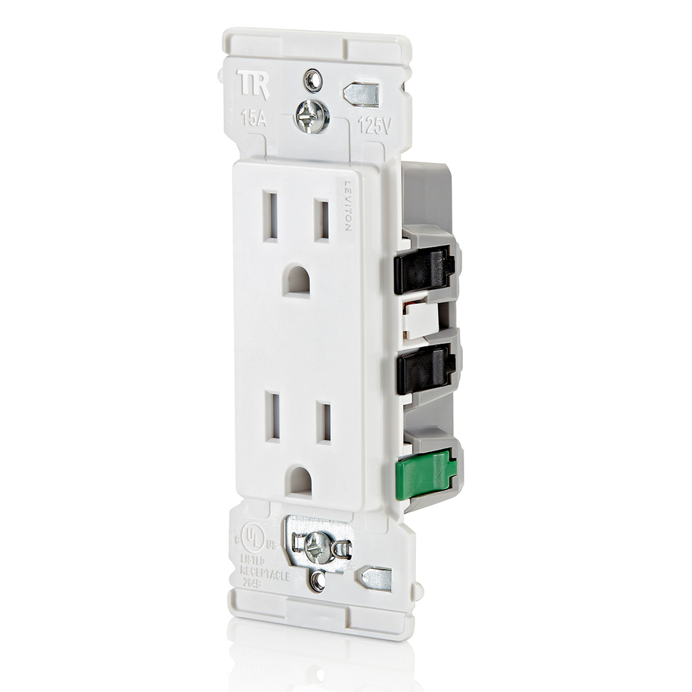 Decora Edge 15 Amp Tamper-Resistant Duplex Outlet, White