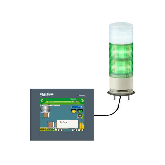 USB configurable monolithic tower light, Harmony XVGU, multi color programmable lights 60mm, steady/flashing LED buzzer