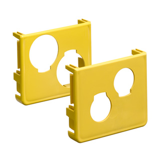 4x4 End Cap (2 x 46mm dia knockouts), Yellow