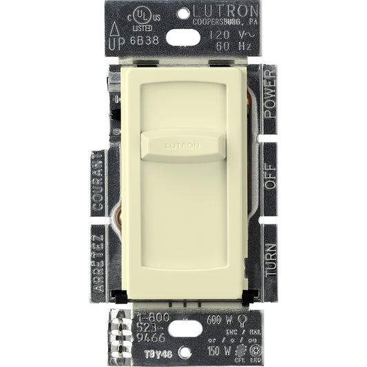 Skylark Contour slide-to-off Dimmer, CFL/LED (screw-base), Incandescent/Halogen, single-pole, 150W CFL/LED or 600W inc/hal ED box packaging