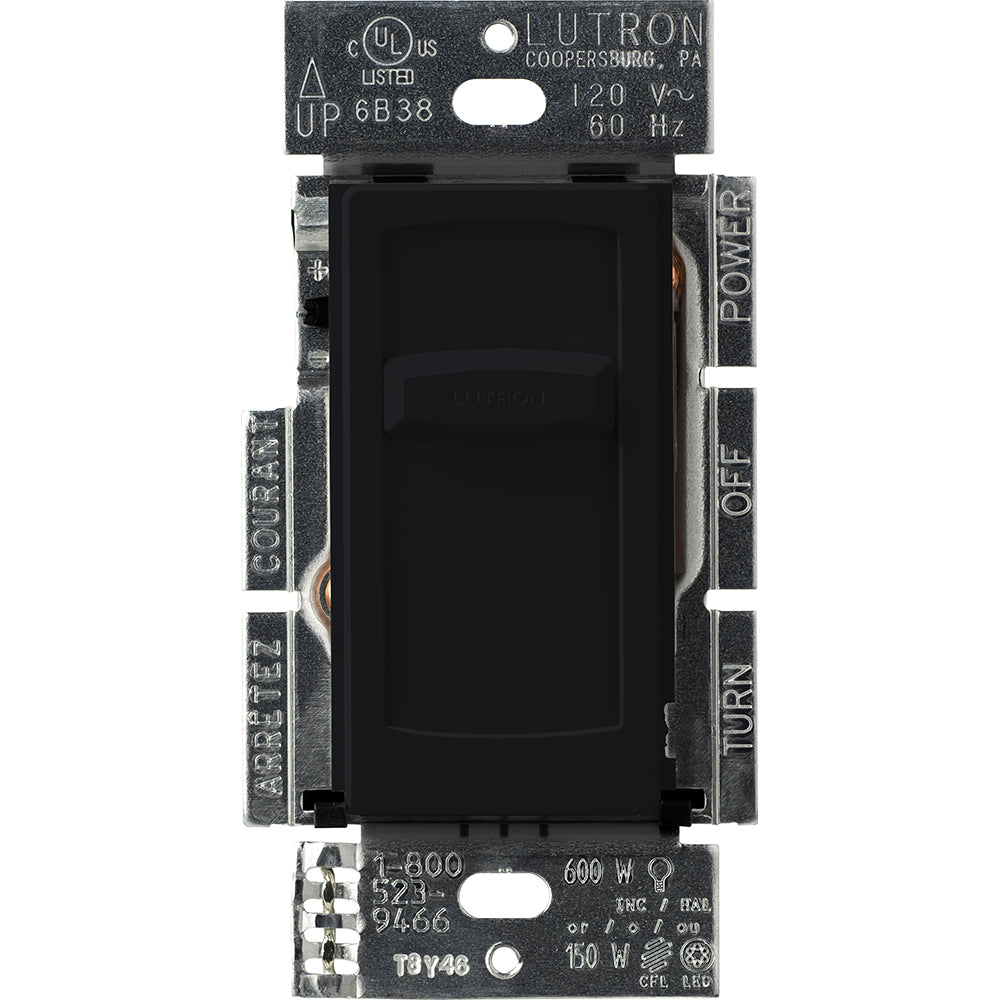 Skylark Contour slide-to-off Dimmer, CFL/LED (screw-base), Incandescent/Halogen, single-pole, 150W CFL/LED or 600W inc/hal ED box packaging