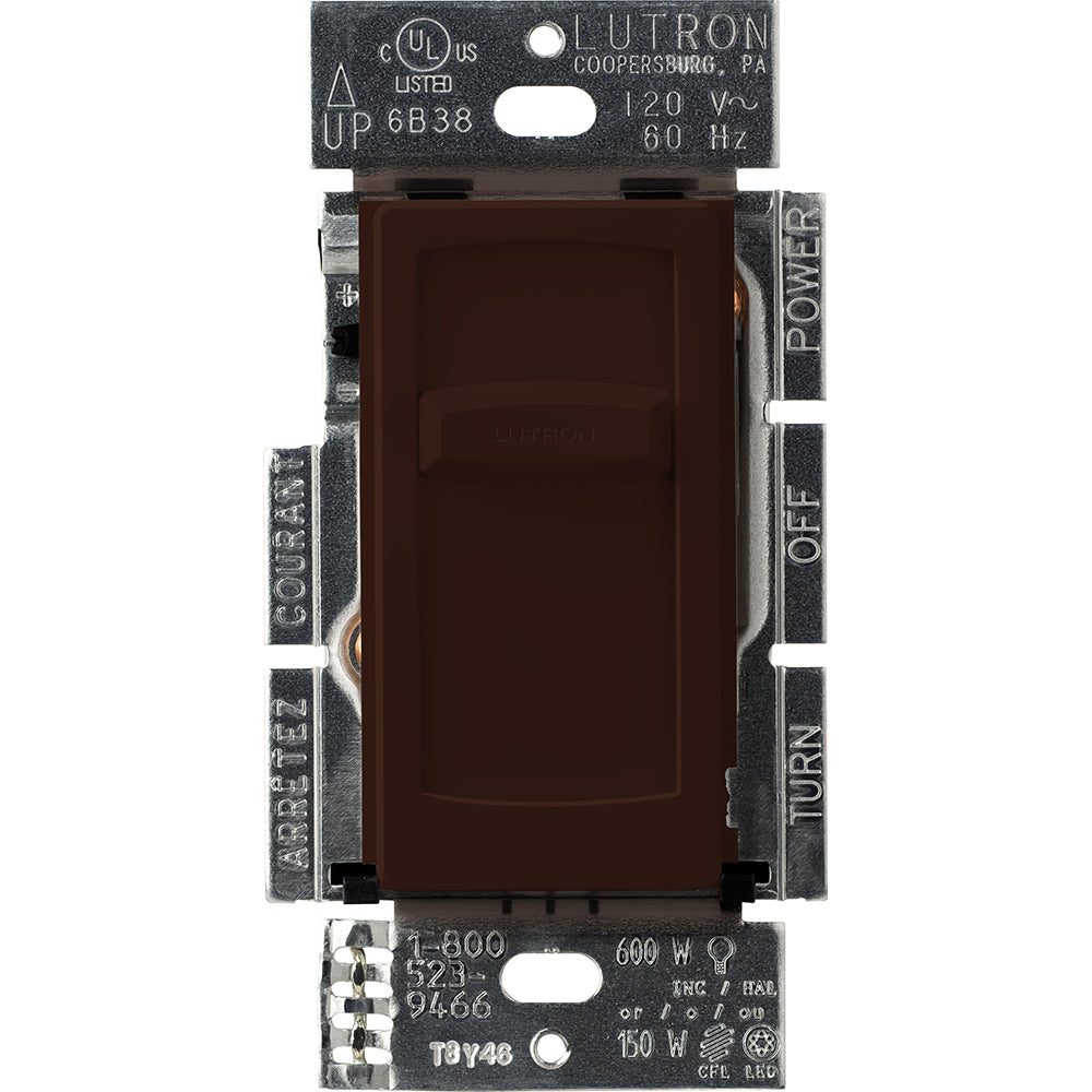 Skylark Contour slide-to-off Dimmer, CFL/LED (screw-base), Incandescent/Halogen, single-pole, 150W CFL/LED or 600W inc/hal ED box packaging