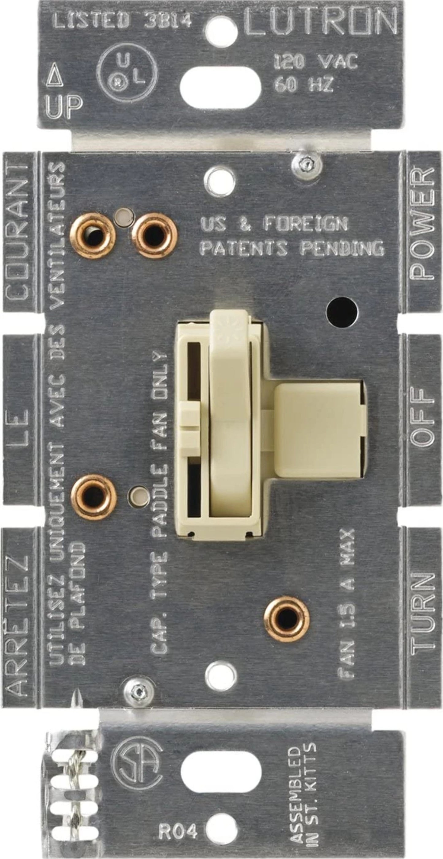 Ariadni Fan Control, 3-way/single-pole, quiet 3-speed, 120V/1.5A