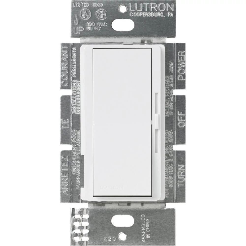 Lutron Diva 3-Speed Fan Control and Light Switch, Single-Pole/3-Way, 1.5A Fan/1A LED, Clamshell Packaging