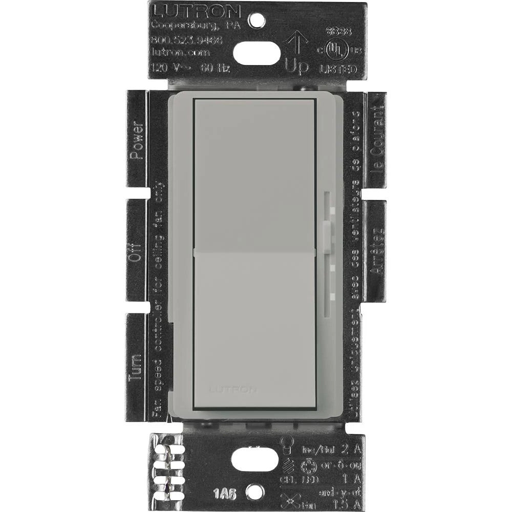 Lutron Diva 3-Speed Fan Control and Light Switch, Single-Pole/3-Way, 1.5A Fan/1A LED