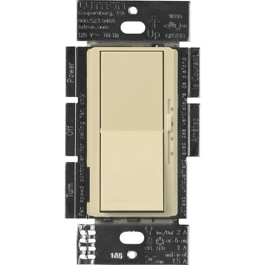 Lutron Diva 3-Speed Fan Control and Light Switch, Single-Pole/3-Way, 1.5A Fan/1A LED, Clamshell Packaging