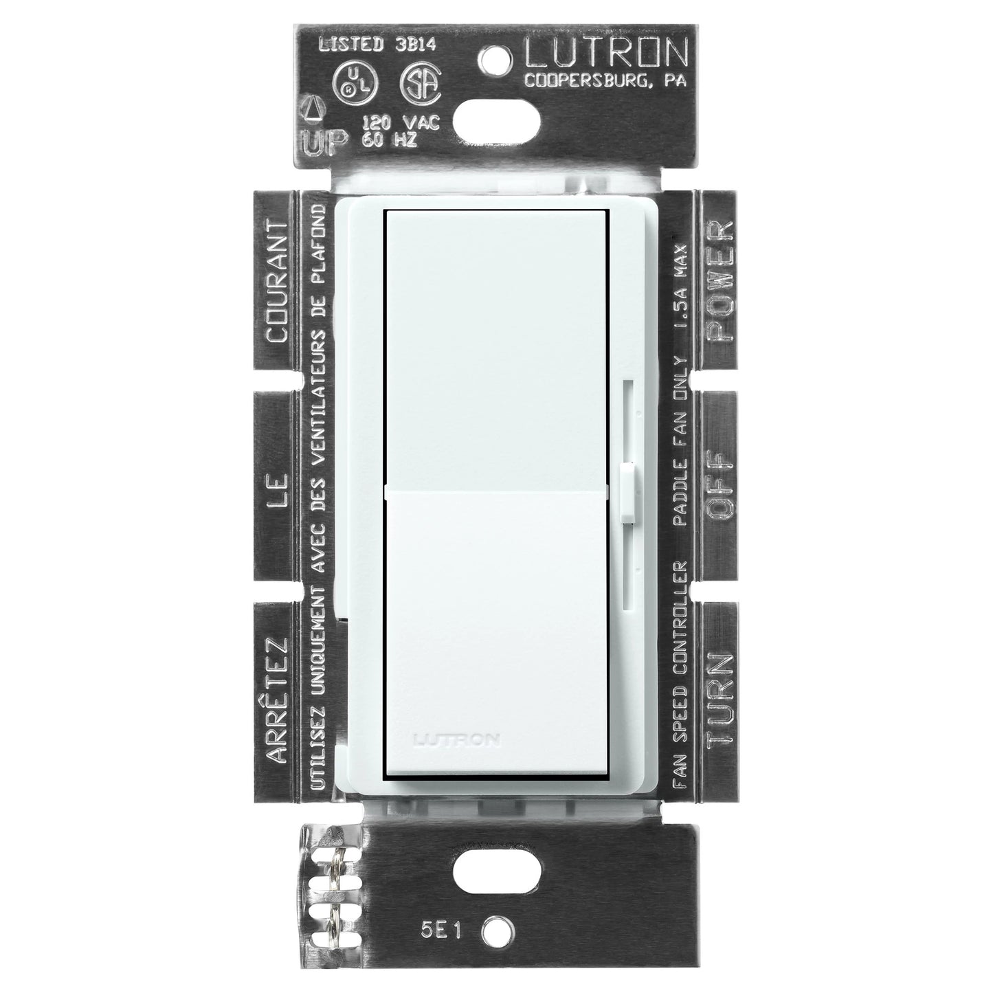 Lutron Diva 3-Speed 1.5A Fan Control, Single-Pole/3-Way