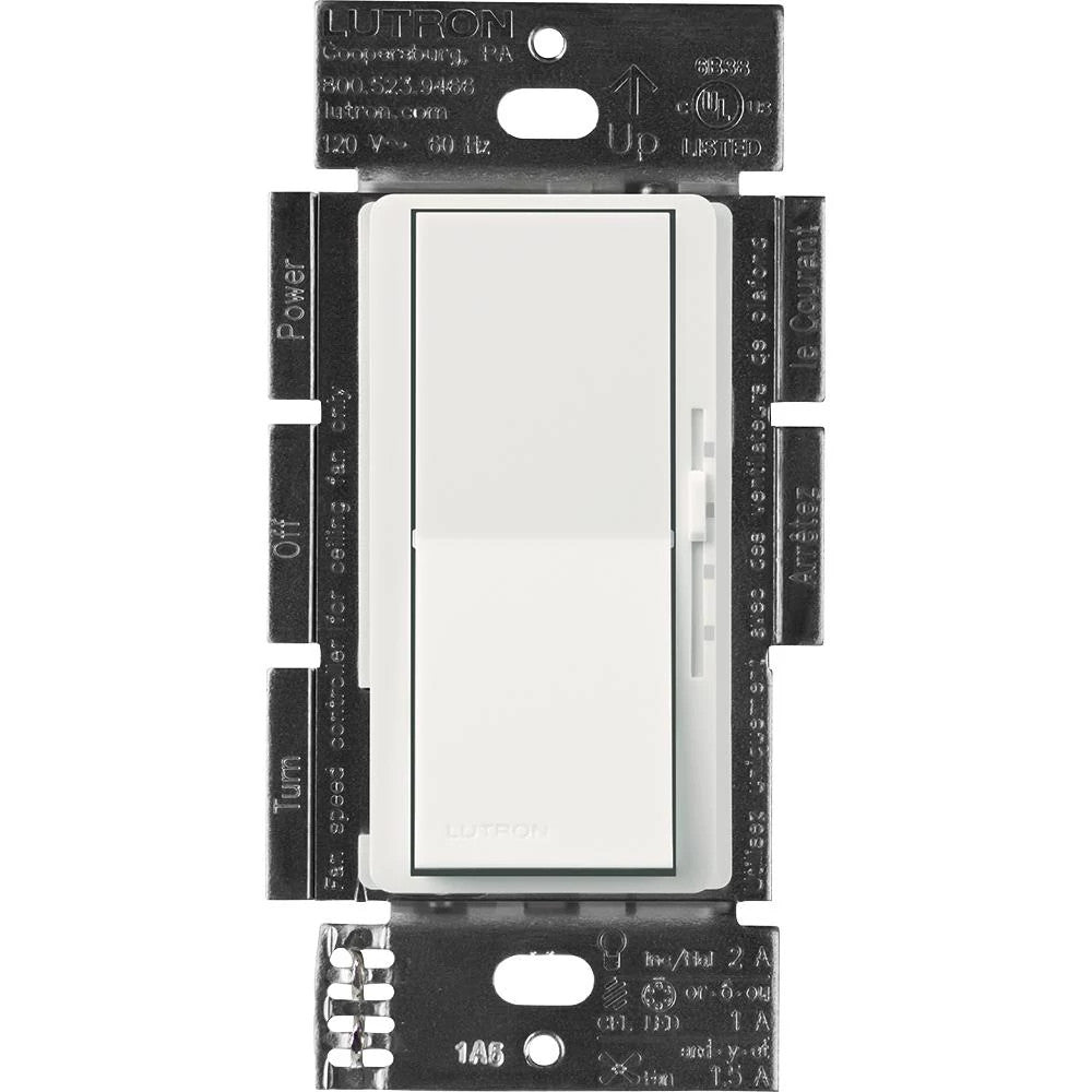 Lutron Diva 3-Speed Fan Control and Light Switch, Single-Pole/3-Way, 1.5A Fan/1A LED