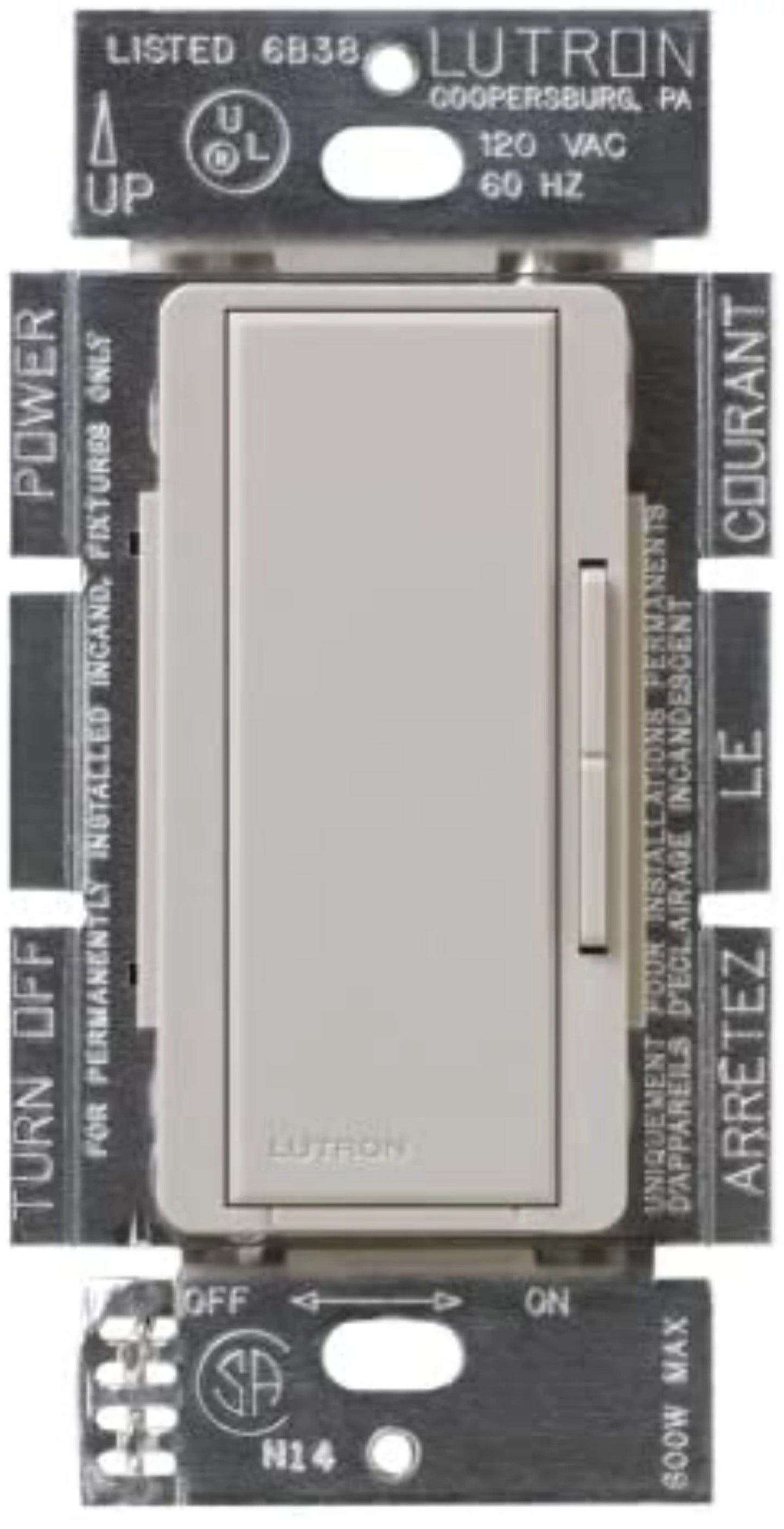 Maestro Companion dimmer for multi-location use, 120V, Satin finish