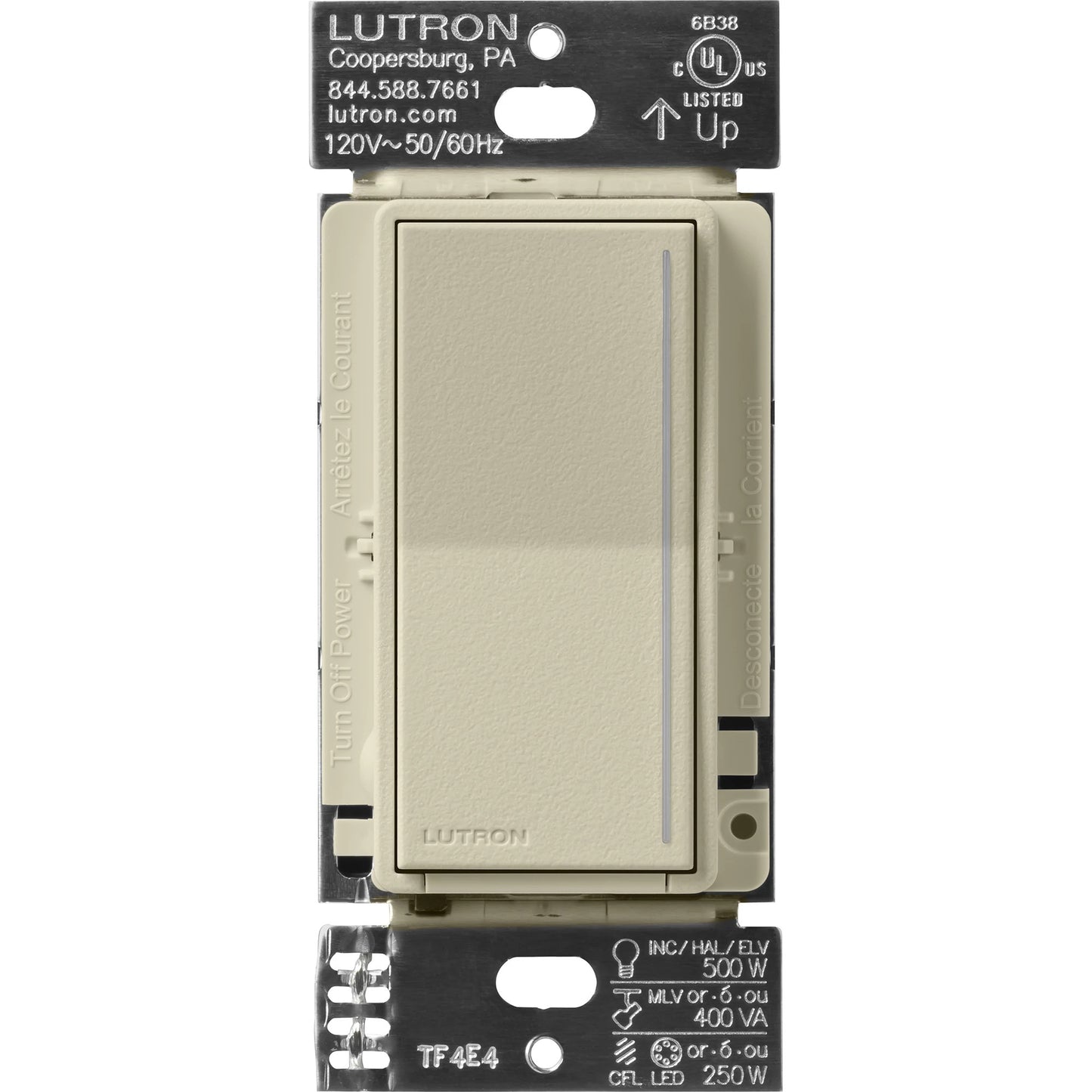 Lutron Sunnata PRO LED+ Touch Dimmer Switch with Phase Selectable Dimming for LED, MLV, ELV, and Incandescent/Halogen lighting