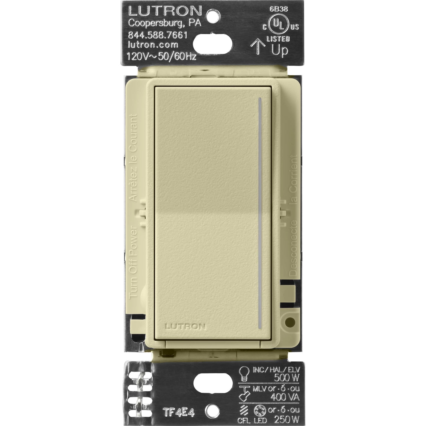 Lutron Sunnata PRO LED+ Touch Dimmer Switch with Phase Selectable Dimming for LED, MLV, ELV, and Incandescent/Halogen lighting