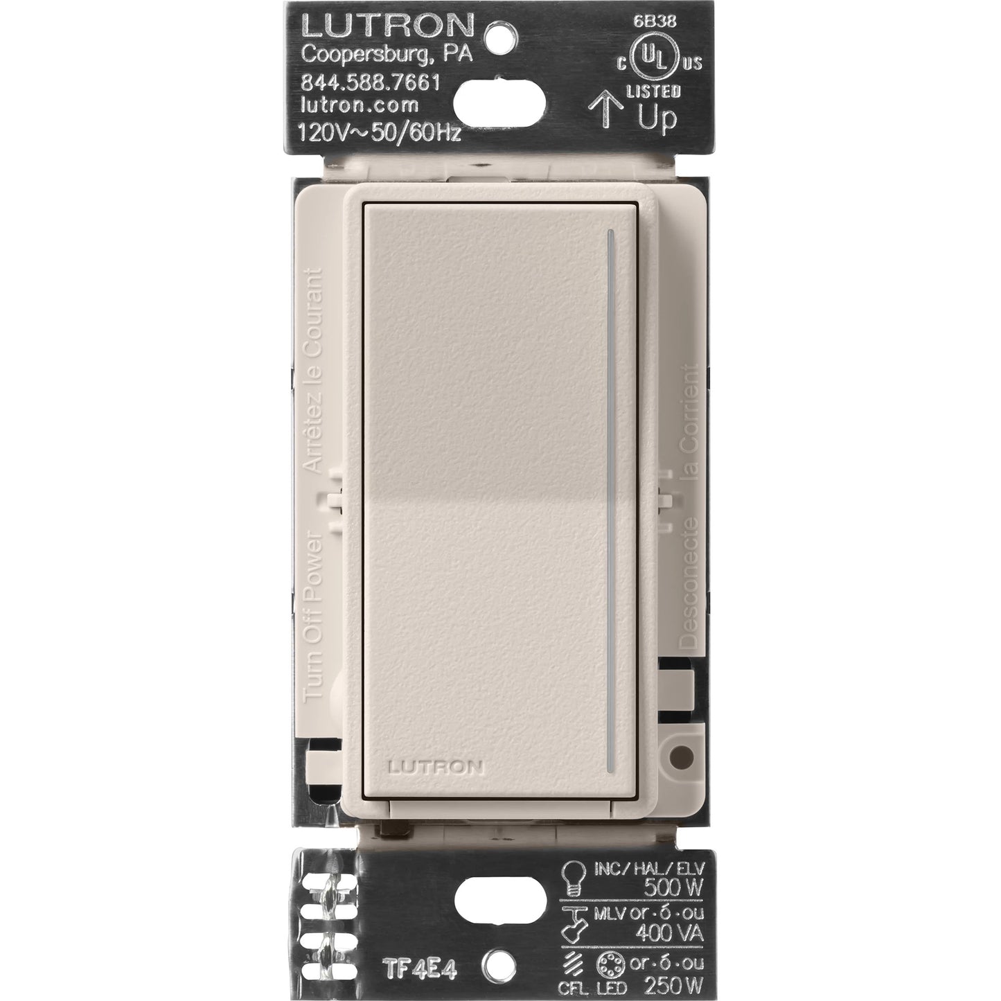 Lutron Sunnata PRO LED+ Touch Dimmer Switch with Phase Selectable Dimming for LED, MLV, ELV, and Incandescent/Halogen lighting