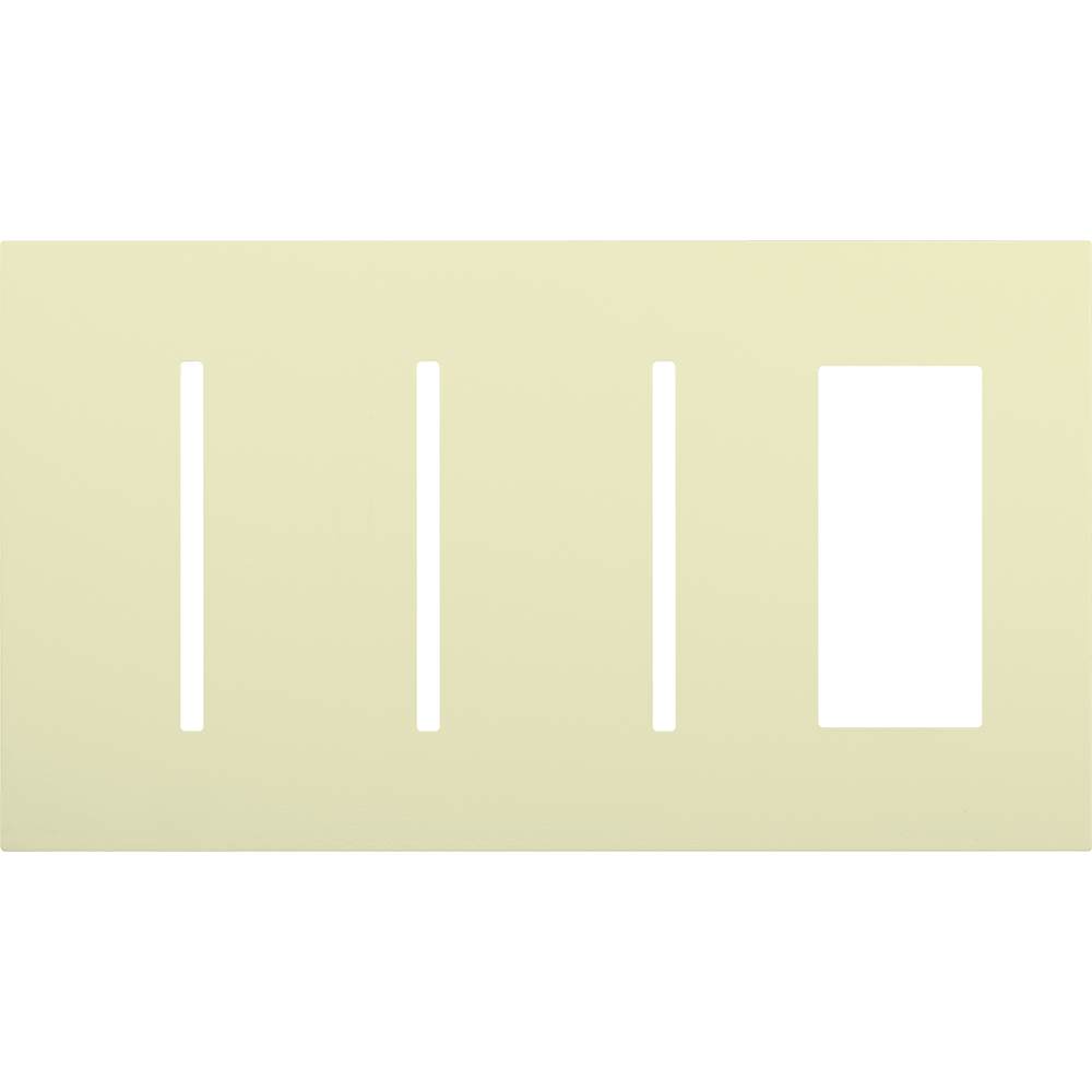 Multigang WallPlate for New Architectural Controls and Accessories, Four-gang for 3 Grafik T controls and 1 accessory or Palladiom keypad