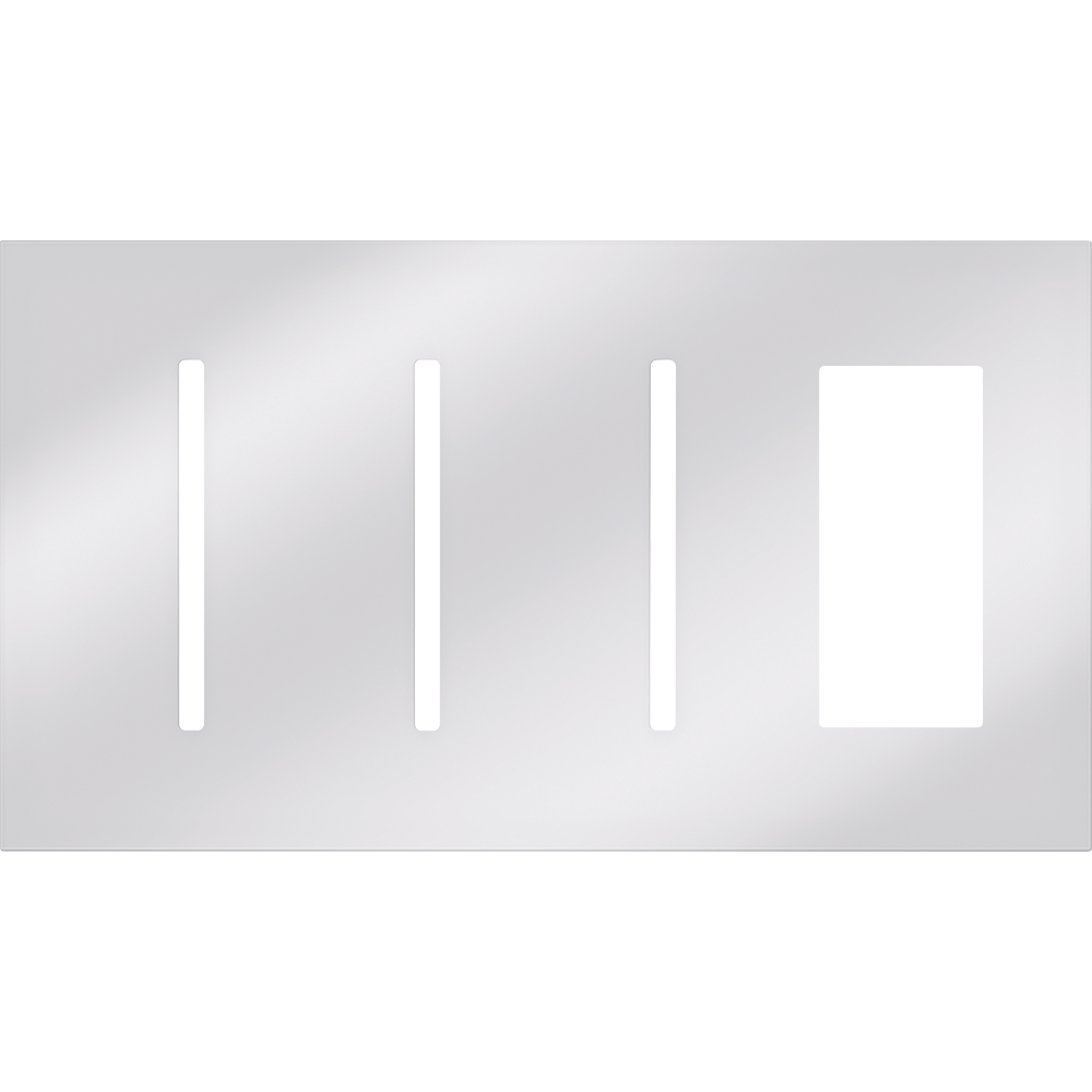 Multigang WallPlate for New Architectural Controls and Accessories, Four-gang for 3 Grafik T controls and 1 accessory or Palladiom keypad