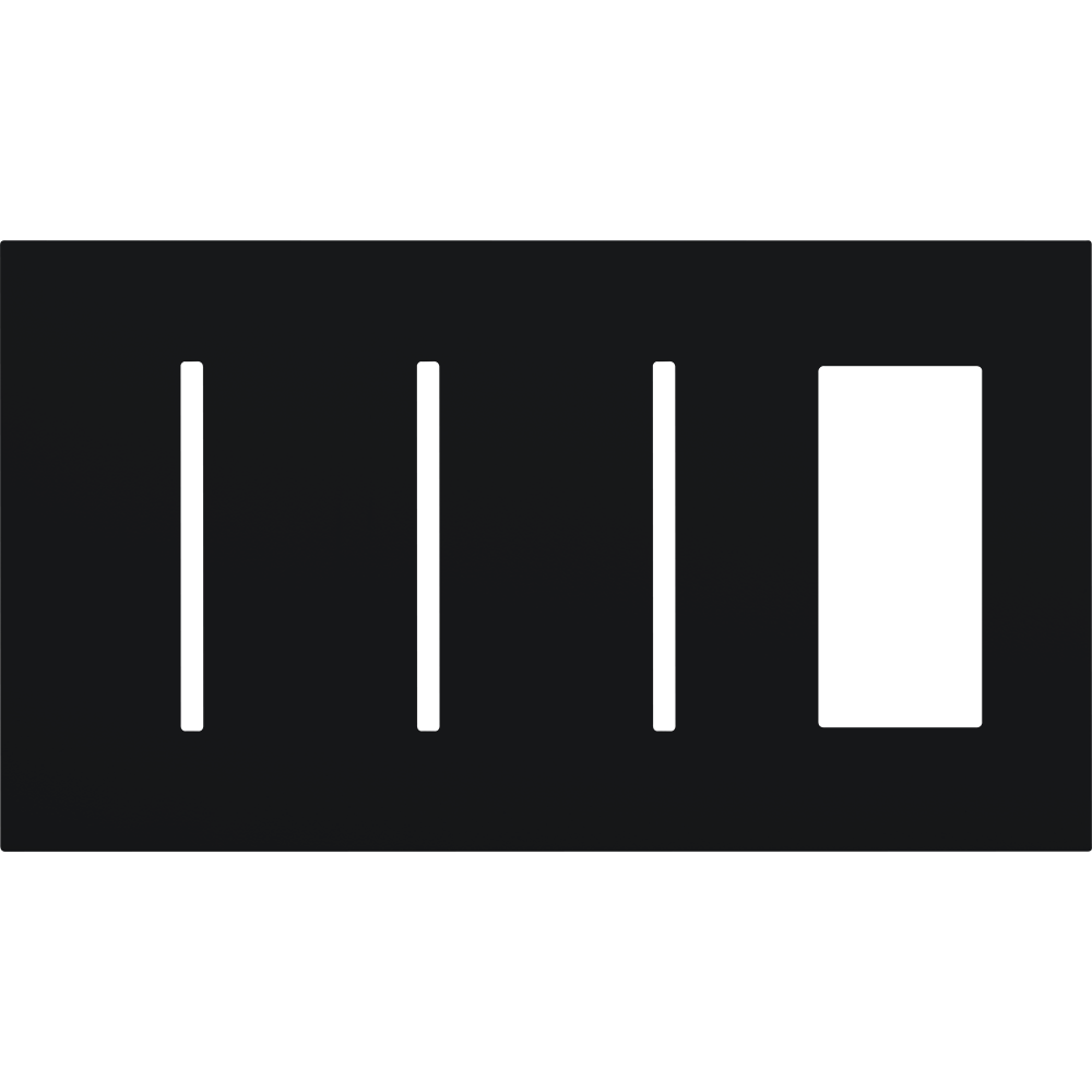 Multigang WallPlate for New Architectural Controls and Accessories, Four-gang for 3 Grafik T controls and 1 accessory or Palladiom keypad