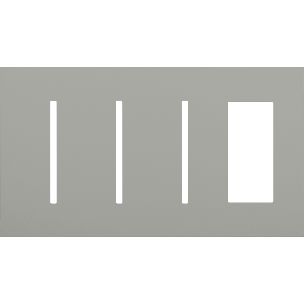 Multigang WallPlate for New Architectural Controls and Accessories, Four-gang for 3 Grafik T controls and 1 accessory or Palladiom keypad