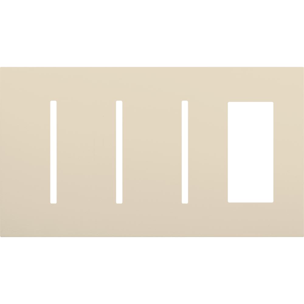 Multigang WallPlate for New Architectural Controls and Accessories, Four-gang for 3 Grafik T controls and 1 accessory or Palladiom keypad