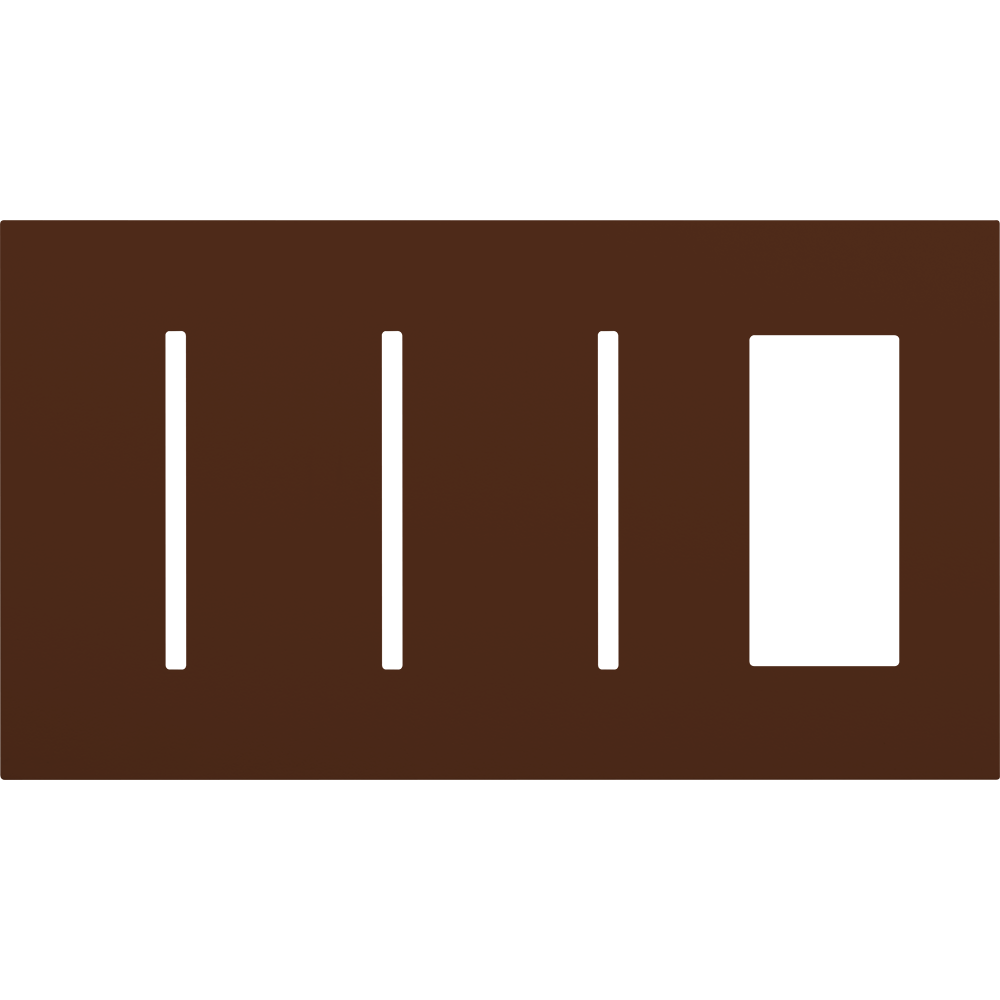 Multigang WallPlate for New Architectural Controls and Accessories, Four-gang for 3 Grafik T controls and 1 accessory or Palladiom keypad