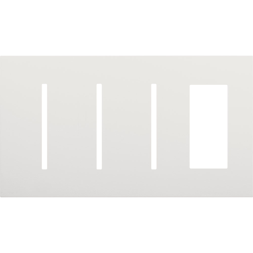 Multigang WallPlate for New Architectural Controls and Accessories, Four-gang for 3 Grafik T controls and 1 accessory or Palladiom keypad