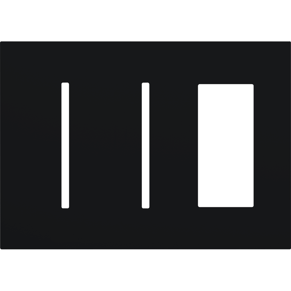 Multigang WallPlate for New Architectural Controls and Accessories, Three-gang for 2 Grafik T controls and 1 accessory or Palladiom keypad