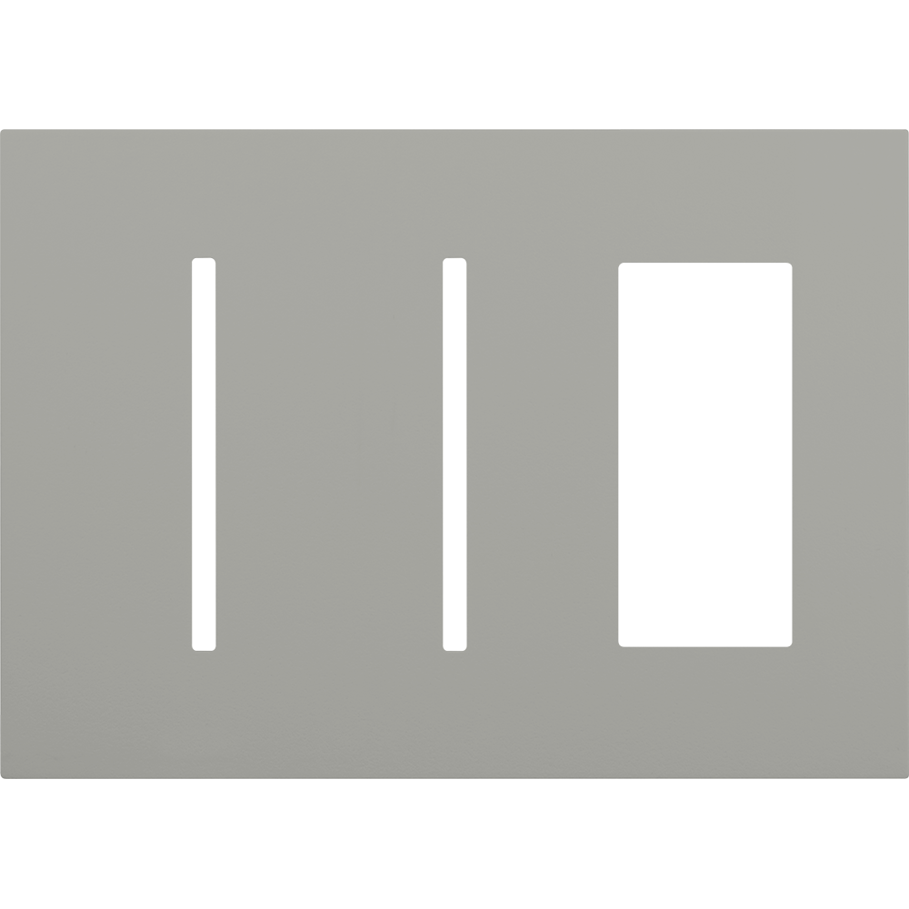 Multigang WallPlate for New Architectural Controls and Accessories, Three-gang for 2 Grafik T controls and 1 accessory or Palladiom keypad