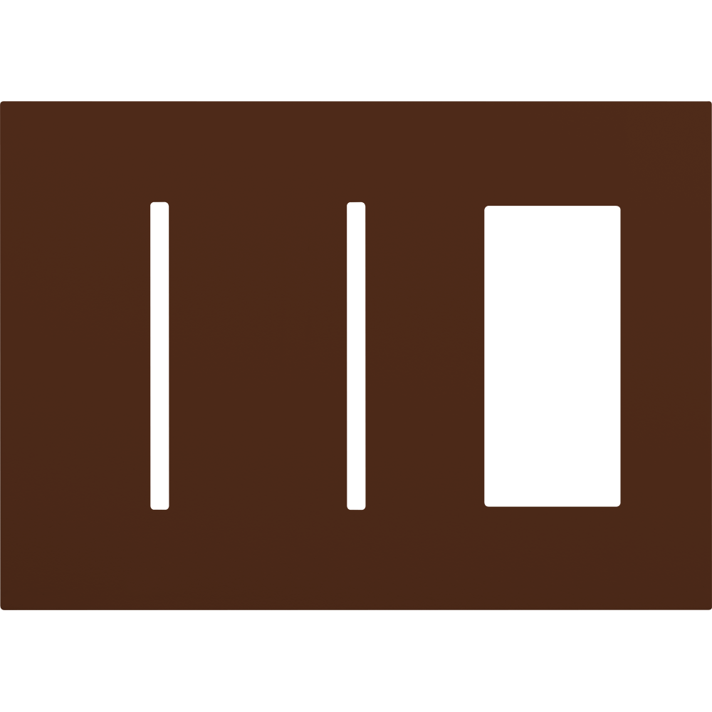 Multigang WallPlate for New Architectural Controls and Accessories, Three-gang for 2 Grafik T controls and 1 accessory or Palladiom keypad