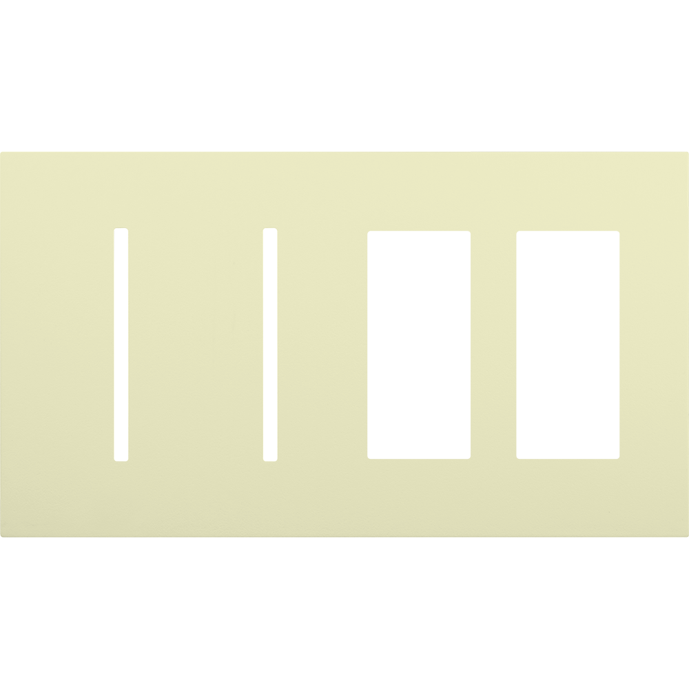 Multigang WallPlate for New Architectural Controls and Accessories, Four-gang for 2 Grafik T controls and 2 accessories or Palladiom keypads