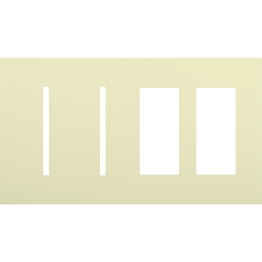 Multigang WallPlate for New Architectural Controls and Accessories, Four-gang for 2 Grafik T controls and 2 accessories or Palladiom keypads