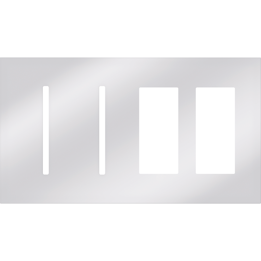 Multigang WallPlate for New Architectural Controls and Accessories, Four-gang for 2 Grafik T controls and 2 accessories or Palladiom keypads