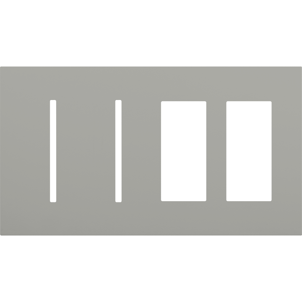 Multigang WallPlate for New Architectural Controls and Accessories, Four-gang for 2 Grafik T controls and 2 accessories or Palladiom keypads