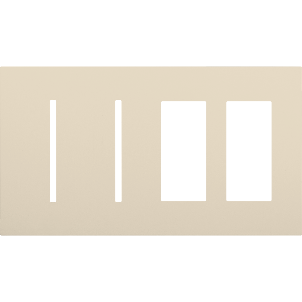 Multigang WallPlate for New Architectural Controls and Accessories, Four-gang for 2 Grafik T controls and 2 accessories or Palladiom keypads