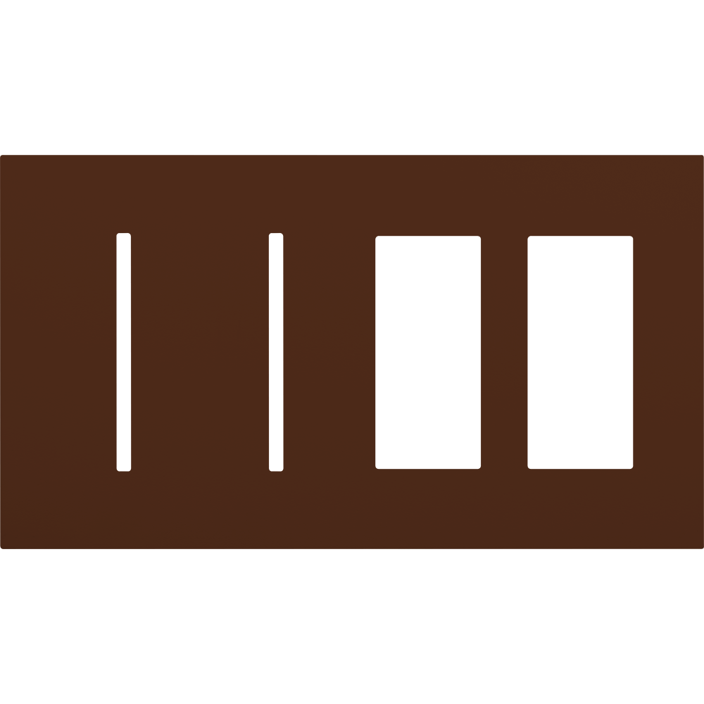 Multigang WallPlate for New Architectural Controls and Accessories, Four-gang for 2 Grafik T controls and 2 accessories or Palladiom keypads