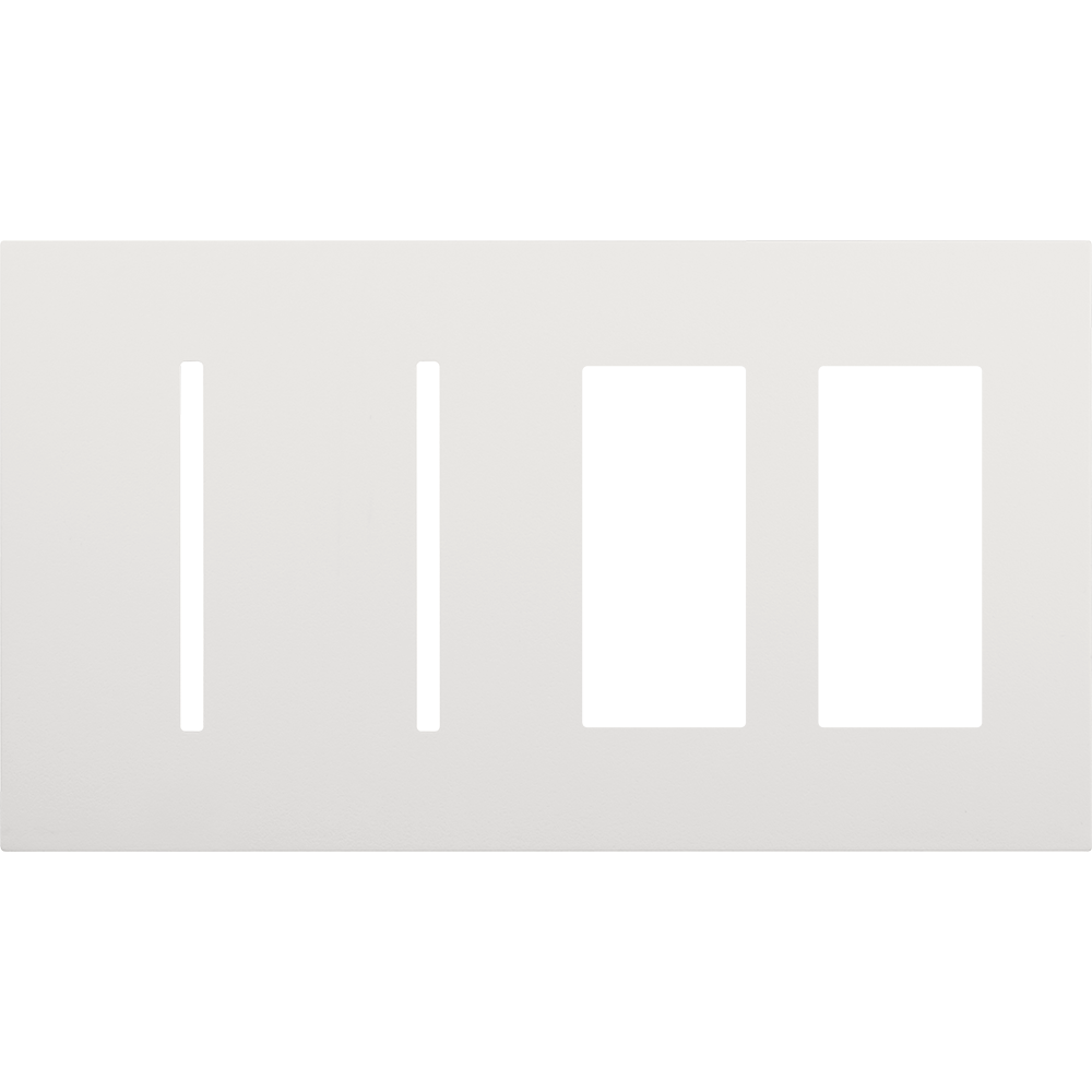 Multigang WallPlate for New Architectural Controls and Accessories, Four-gang for 2 Grafik T controls and 2 accessories or Palladiom keypads