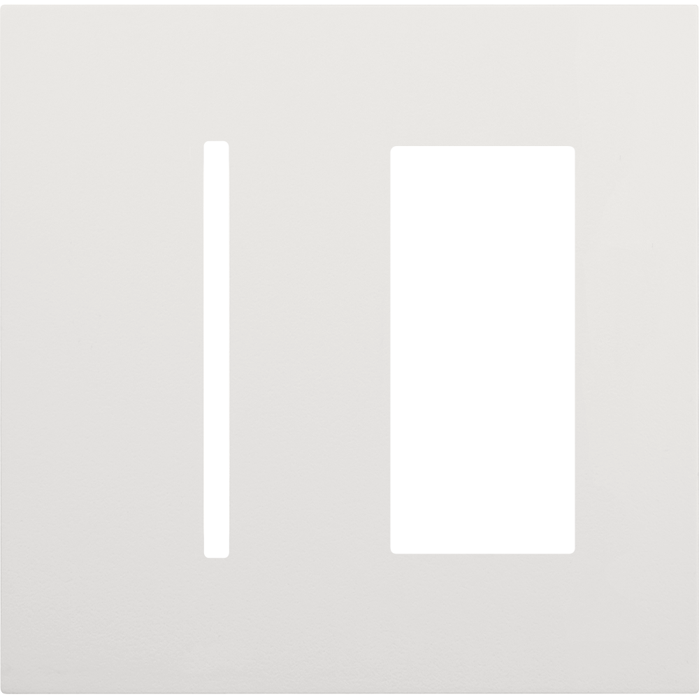 Multigang WallPlate for New Architectural Controls and Accessories, Two-gang for 1 Grafik T control  and 1 accessory or Palladiom keypad