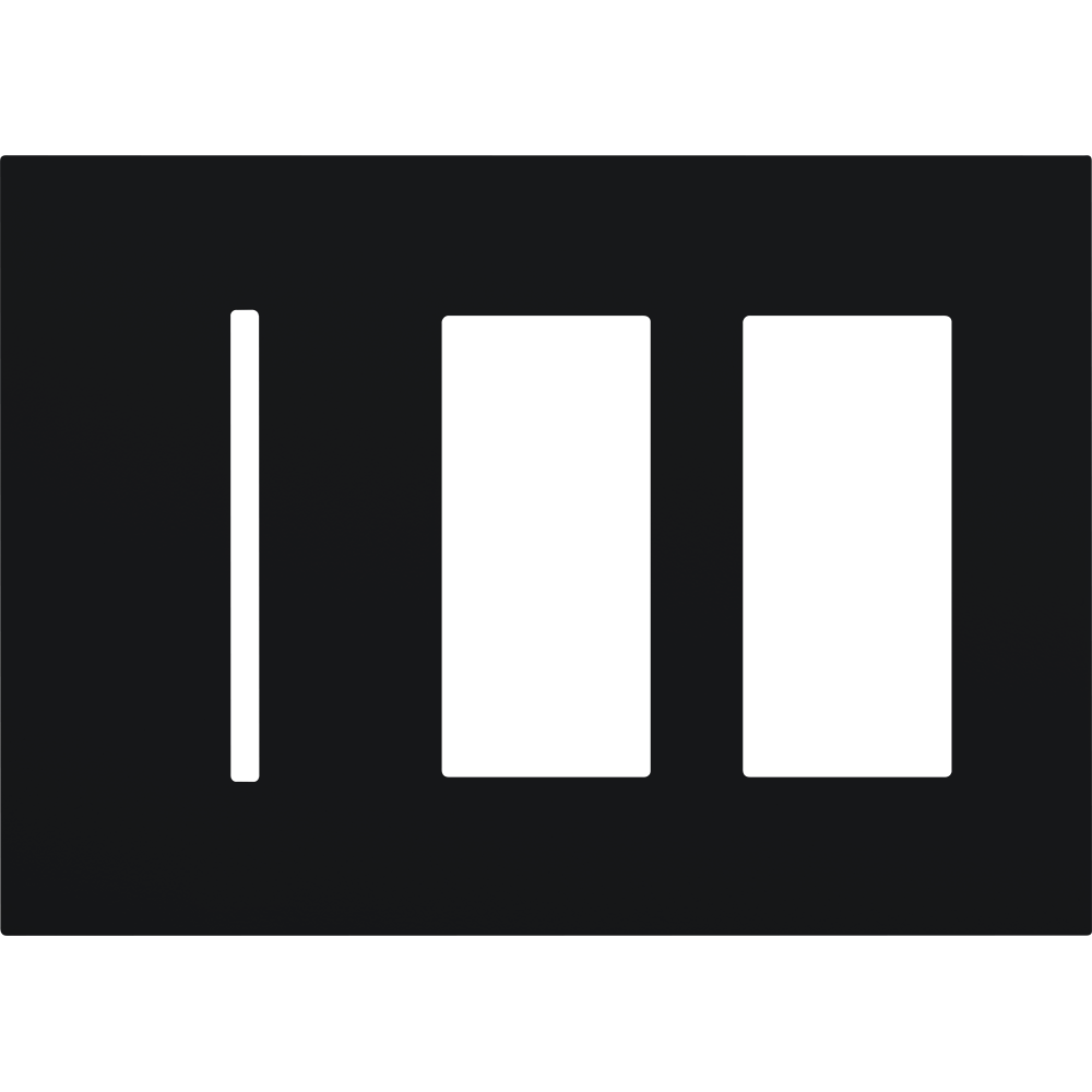 Multigang WallPlate for New Architectural Controls and Accessories, Three-gang for 1 Grafik T controls and 2 accessories or Palladiom keypads