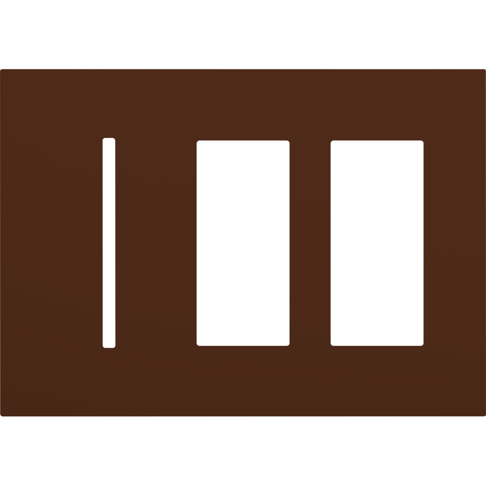 Multigang WallPlate for New Architectural Controls and Accessories, Three-gang for 1 Grafik T controls and 2 accessories or Palladiom keypads