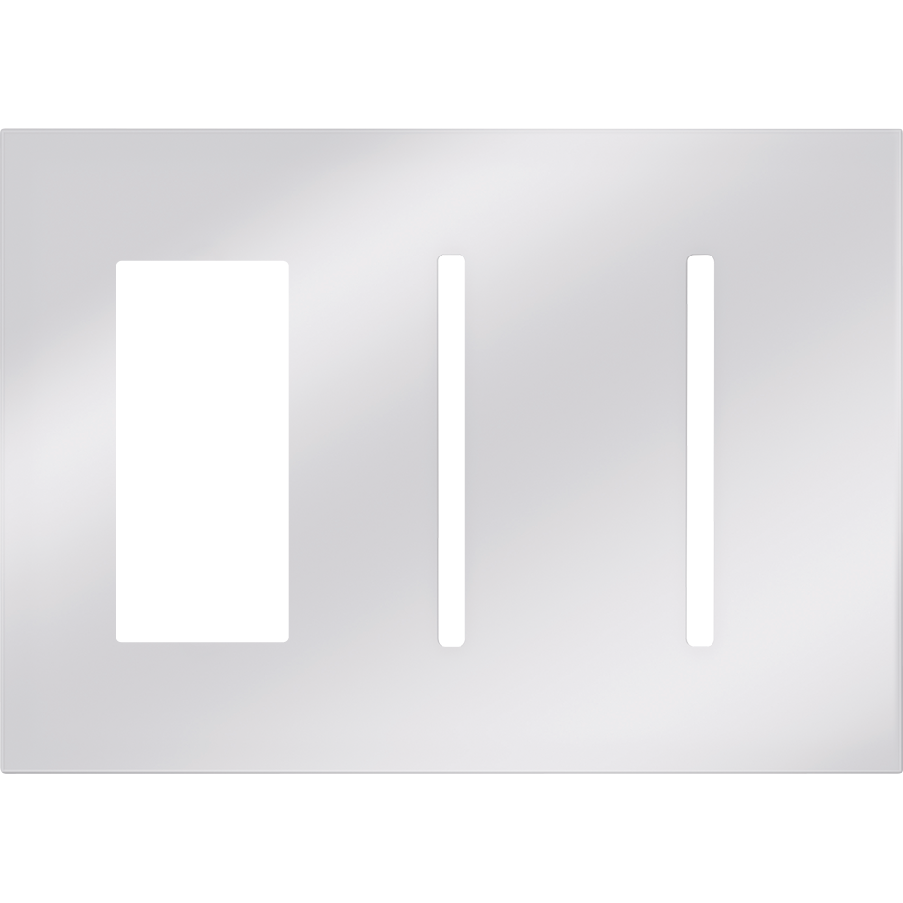 Multigang WallPlate for New Architectural Controls and Accessories, Three-gang for 1 accessory or Palladiom keypad and 2 Grafik T controls